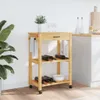 Kuchyňský vozík MONZA 60x40x88,5 cm Masivní dřevo Borovice Náhled obrázku produktu 3