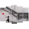 5-teiliges leinwandbild banksy mädchen luftballon 150x100 Produktbild-Vorschau 2
