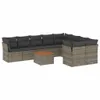 Design 10-tlg. Garten-Sofagarnitur mit Kissen Grau Poly Produktbild-Vorschau 2