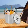 Seau en acier inoxydable - 12 L avec couvercle - Convient Voir les images du produit 9