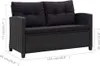 2-Sitzer-Gartensofa mit Kissen Schwarz 124 cm Poly Rattan Produktbild-Vorschau 7