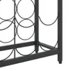 A close-up view of a black metal wine rack, showing the circular holders for bottles. Náhled obrázku produktu