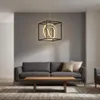 LED Pendelleuchte Schwarz Gold einflammig mit Fernbedienung Produktbild-Vorschau 9