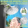 A woman is showering under a showerhead, with text overlays highlighting features. Náhľad obrázku produktu