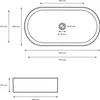 Technical drawing with dimensions of an oval washbasin. Náhled obrázku produktu