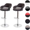 Two brown and black bar stools with chrome bases and adjustable height. Anteprima dell’immagine prodotto