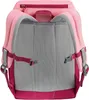 The back of a pink and raspberry children's backpack is shown against a white background. Podgląd zdjęcia produktu