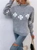 ASKSA Damen Weihnachten Pullover Strickpulli Hohem Kragen Produktbild-Vorschau 4
