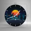 Wanduhr - Rund - Glasuhr - stadt modern - 30x30cm - Produktbild-Vorschau 3