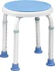 A white and blue adjustable shower stool on a white background. Produktbild-Vorschau