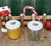 Christmas-themed scene with jars, a mailbox, candy cane, and trees. Podgląd zdjęcia produktu