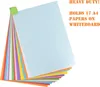 A stack of colorful papers held together by a green clip, with marketing text overlaid. Produktbild-Vorschau