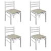 vidaXL Chaises de salle Ã manger 4 pcs. Blanc hévéa massif Voir les images du produit 1