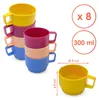 Tazze da campeggio in 4 colori - set da 8 - tazze colorate Anteprima dell’immagine prodotto 2