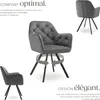 Fauteuil pivotant en velours Lucia, rembourré - gris Voir les images du produit 3