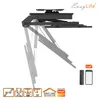 A black TV ceiling mount is shown in a diagrammatic view against a white background, illustrating its adjustable features and compatibility. Anteprima dell’immagine prodotto