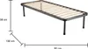 A bed frame with dimensions indicated. Produktbild-Vorschau
