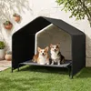 COSTWAY Hundehütte Outdoor, Hundezelt mit Regenvordach & Produktbild-Vorschau 8