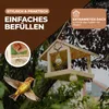 Vogelhaus zum Aufhängen mit einfacher Befüllung und Haken für Meisenknödel für Garten und Balkon Produktbild-Vorschau