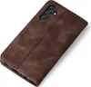 A brown flip cover for a smartphone is shown against a white background. Produktbild-Vorschau