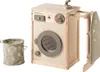 A wooden toy washing machine with accessories. Produktbild-Vorschau