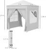 Outsunny Pavillon 2x2m Faltpavillon 4 Seitenwände mit Produktbild-Vorschau 3