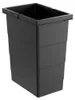 A black plastic trash can insert with a rectangular opening at the top and horizontal ridges along its sides. Anteprima dell’immagine prodotto