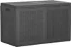 A dark gray plastic storage box with a rattan-like texture. Náhled obrázku produktu