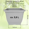 MePla - Set - Pflanzkübel Quadrat 23x23 + Untersetzer 20x20 Produktbild-Vorschau 2
