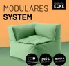 Lumaland Canapé-sac Modular 81x81x70cm vert pastel partie Voir les images du produit 2