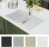 vidaXL Granitový dřez Double Bowl White Náhled obrázku produktu 7