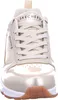 A close-up front view of a white and gold SKECHERS UNO-METALLIXS sneaker. Voir les images du produit