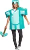 A woman wearing a Minecraft diamond armor costume and holding a pickaxe. Produktbild-Vorschau