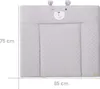 A light gray baby changing mat with a teddy bear face design. Náhľad obrázku produktu