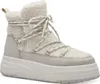 A single ivory and gray boot with a platform sole and sherpa lining. Podgląd zdjęcia produktu