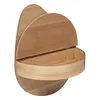 A wooden wall-mounted shelf with a hinged lid. Produktbild-Vorschau