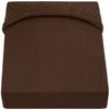 A folded brown fitted sheet is shown from a top-down perspective. Produktbild-Vorschau