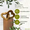 Verbundenes Herz aus Olivenholz – Symbol der Liebe und Produktbild-Vorschau 2