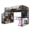 Merax Lit superposé 140x200 cm, avec LED, bureau, armoire, Voir les images du produit 8