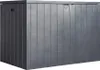 A dark gray storage box is shown from the front and side. Podgląd zdjęcia produktu