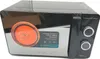 A black and silver microwave oven with a sticker showing a bowl of soup. Anteprima dell’immagine prodotto