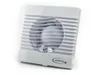 A white bathroom ventilation fan with a logo, against a white background. Voir les images du produit