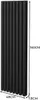 Owalny grzejnik rurowy - 1600 mm x 480 mm - Czarny Podgląd zdjęcia produktu 5