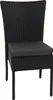 A black poly-rattan chair with a dark gray cushion, shown against a white background. Produktbild-Vorschau