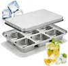 2er Pack Eiswürfelform Edelstahl 6 Fach Stapelbar Deckel Produktbild-Vorschau 1
