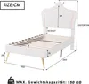 Merax čalúnená posteľ 90x200 cm s čelom v tvare koruny a Náhľad obrázku produktu 7