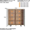 A diagram showing the dimensions and internal measurements of a cabinet. Podgląd zdjęcia produktu