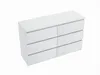 A white dresser with six drawers, shown from a high angle against a white background. Produktbild-Vorschau