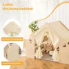 Tente en bois 6 en 1 pour enfants avec table, chaise, tapis Voir les images du produit 5