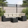 vidaXL 6-tlg. Garten-Sofagarnitur mit Kissen Schwarz Poly Produktbild-Vorschau 2